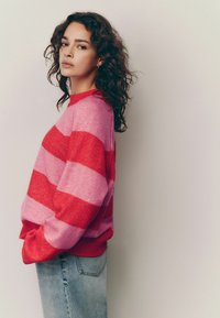 Next CREW NECK - Džemperis - pink red stripe