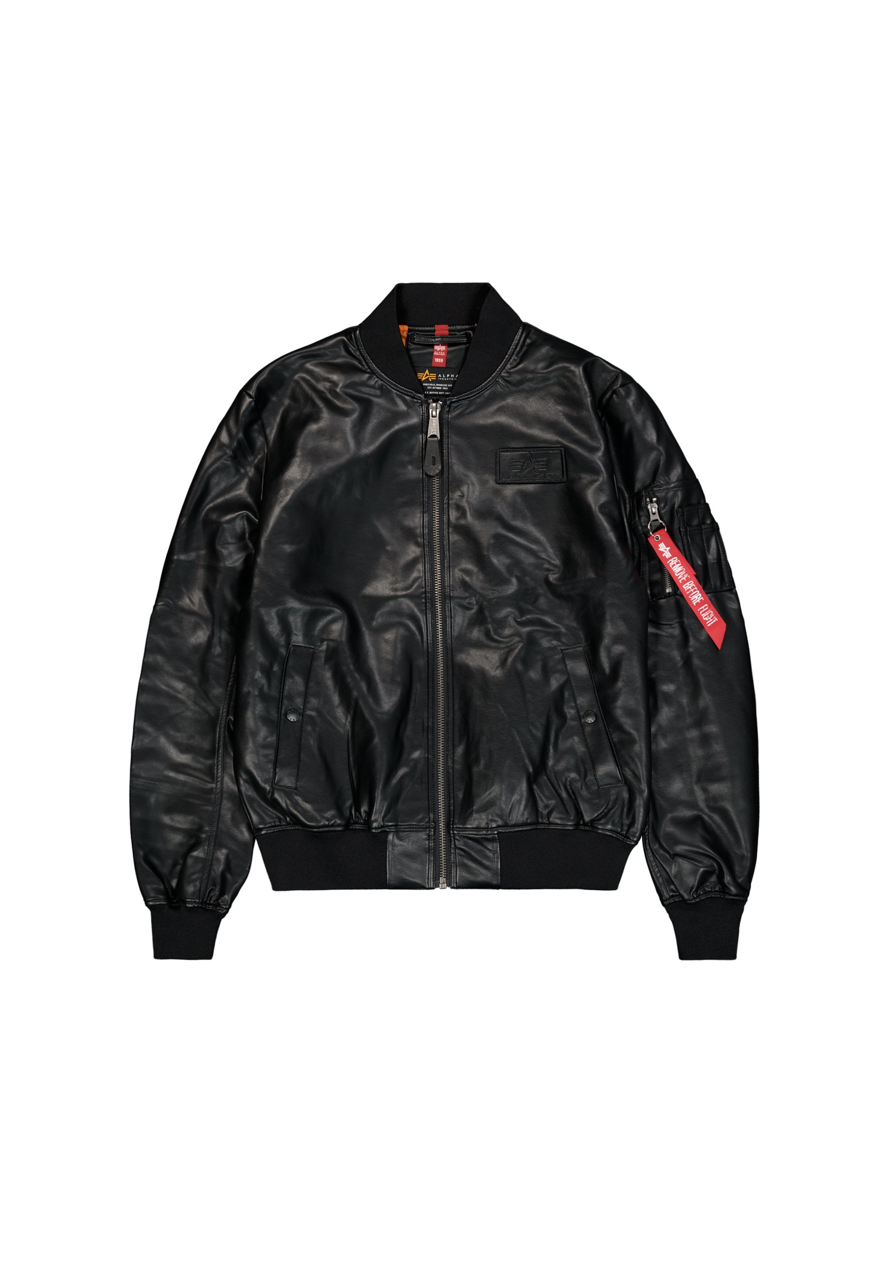 Alpha Industries Faux leather jacket - black - Zalando.co.uk