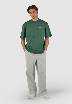Pegador, PIKE OVERSIZED TEE - Тениска с щампа - washed solid green/warm white