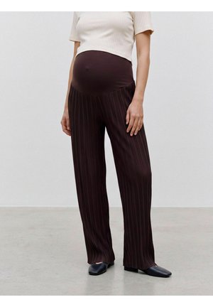 MAMALICIOUS, TROUSERS REGULAR FIT HIGH WAIST TROUSERS - Pantalon classique - chocolate torte
