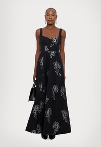 ML Monique Lhuillier THALIA SLEEVELESS LONG DRESS - Oblačila za posebne priložnosti - black/silver