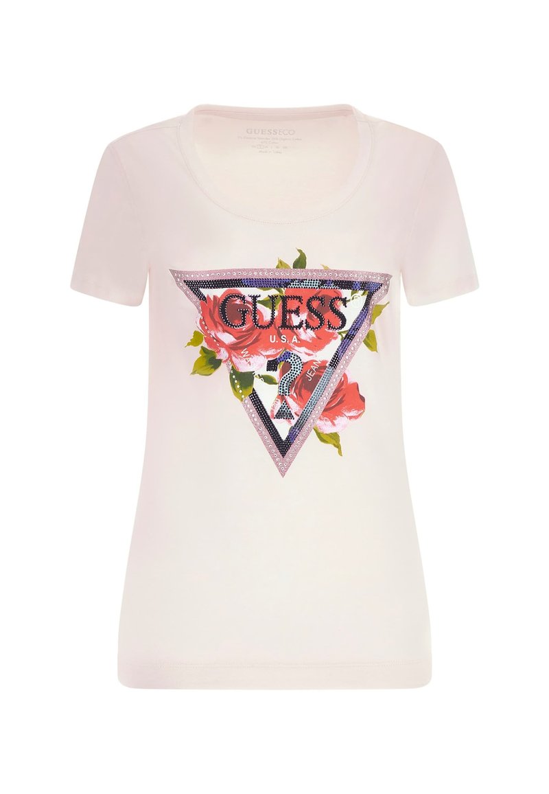 Guess T-shirt print donkerroze