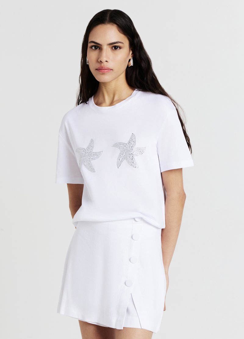 Calliope STELLE - T-shirt con stampa - bianco ottico