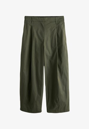 Next, TALL FIT - PLEATED BARREL LEG CHINO TROUSERS . - Pantalon classique - khaki green