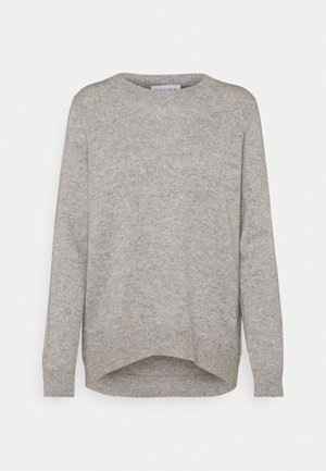 Davida Cashmere STRAIGHT O NECK SWEATER - Strikkegenser - light grey