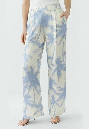 PALAZZO - Trousers - white blue