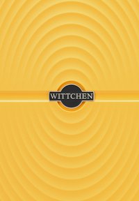 Superficie gialla texture con motivi a onda concentrici e un logo circolare nero con il nome "WITTCHEN" in lettere argento.
