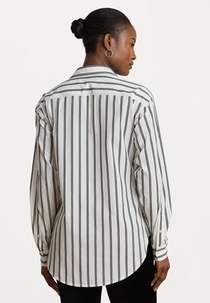 RELAXED FIT STRIPED COTTON SHIRT - Camicia - white/black