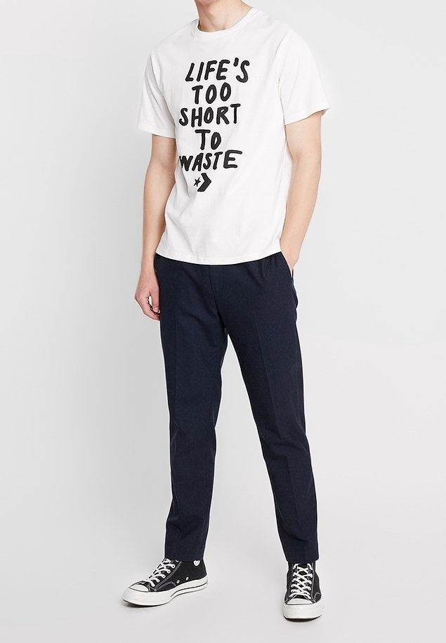 Converse T-shirt con stampa off-white/avorio (Second hand