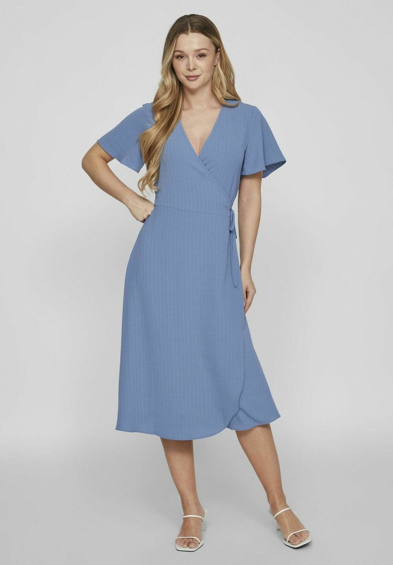 VILA VILOVIE WRAP DRESS - Päevakleit - coronet blue