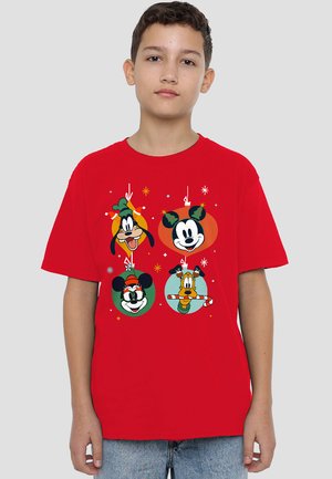 Disney MICKEY AND FRIENDS CHRISTMAS BAUBLES - Print T-shirt - red