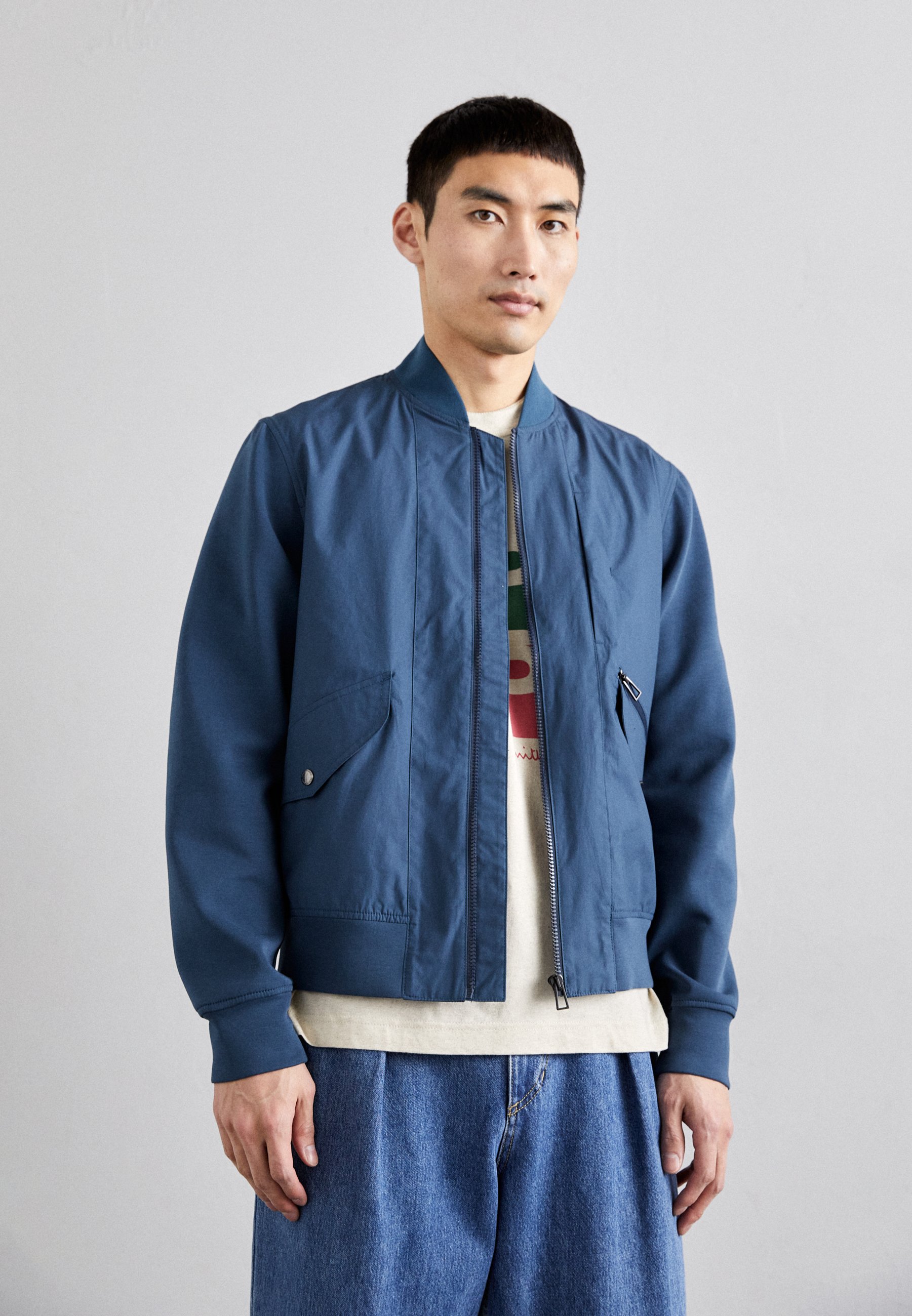 PS Paul Smith MENS MIXED MEDIA - Bomber Jacket - blues/dark blue 