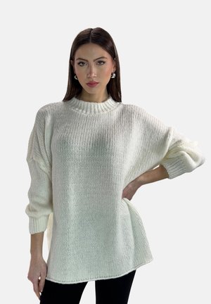 Striktrøje - white