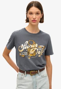 Superdry & Co TATTOO SCRIPT - T-shirt print - ebony