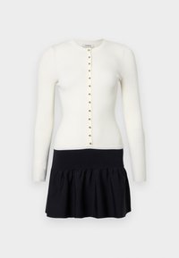 ROBE COURTE BOUTONS - Φόρεμα-πουλόβερ - ecru/noir