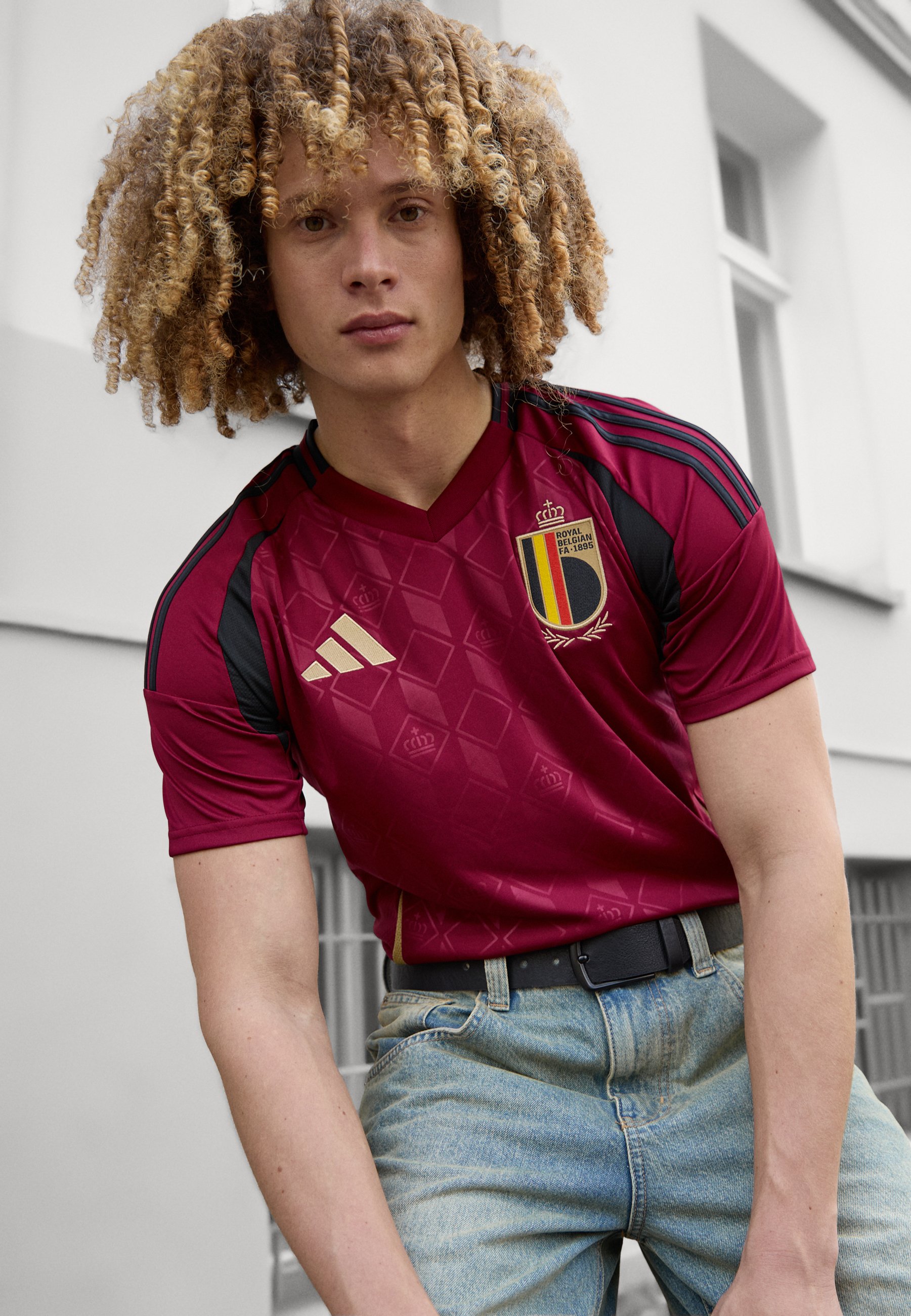 Adidas Performance BELGIUM 24 HOME Jalkapallopaita Burgundy Adidas Performance BELGIUM 24 HOME Jalkapallopaita Burgundy