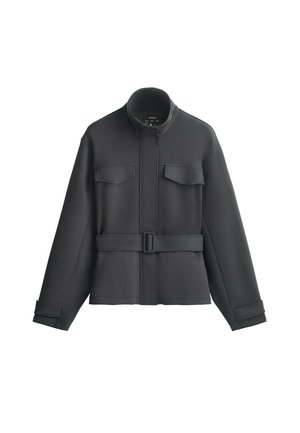 OYSHO, BELTED JACKET WITH POCKETS - Leichte Jacke - dark anthracite