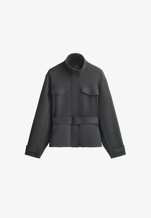 OYSHO, BELTED JACKET WITH POCKETS - Summer jacket - dark anthracite