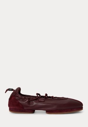 Polo Ralph Lauren, THE LEATHER LACE-UP BALLERINA SNEAKER - Sneakers basse - oxblood