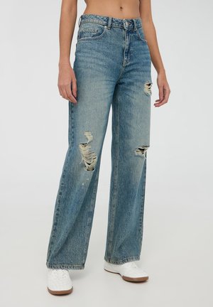 Terranova WITH RIPS - Jeans a sigaretta - blu denim medio