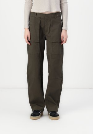 ZIPPER UTILITY PANT - Jean boyfriend - black olive