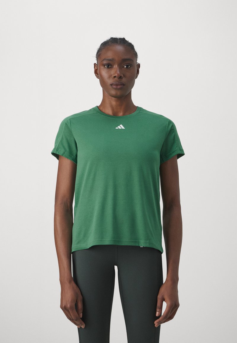 adidas Performance AEROREADY ESSENTIALS MINIMAL BRANDING - T-shirts - preloved green