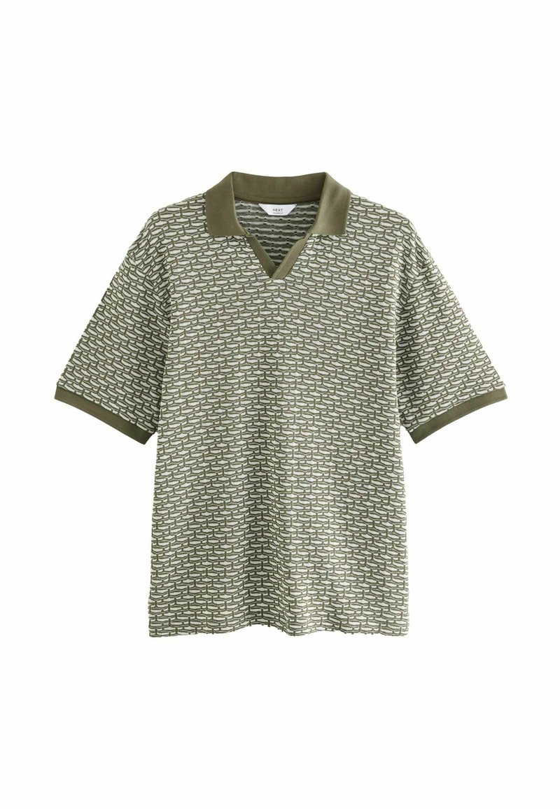 Next CUBAN COLLAR TEXTURED SHORT SLEEVE - REGULAR FIT - Piké - olive green