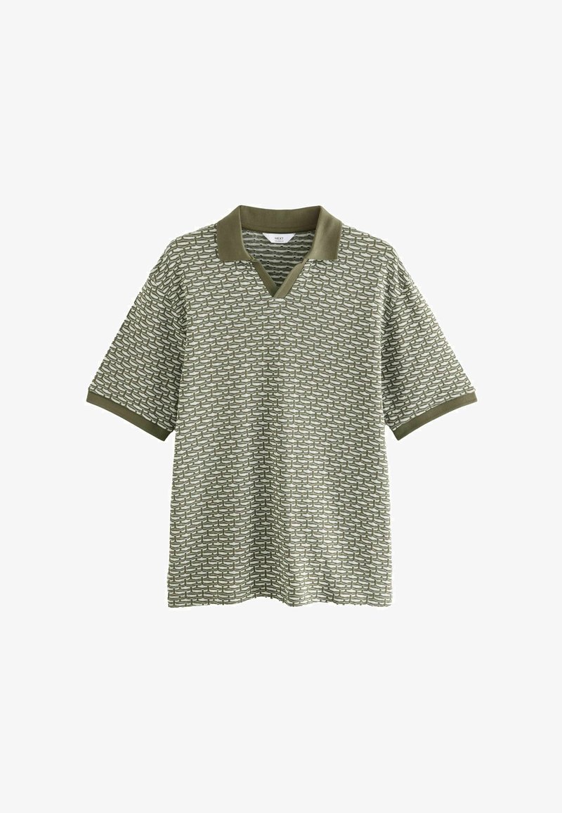 Next CUBAN COLLAR TEXTURED SHORT SLEEVE - REGULAR FIT - Pólóing - olive green