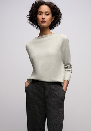PULLOVER MIT GEROLLTEM SAUM - Pullover - grau