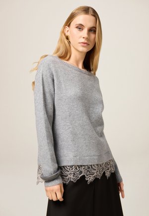 GIROCOLLO CON BORDO - Striktrøje - grigio