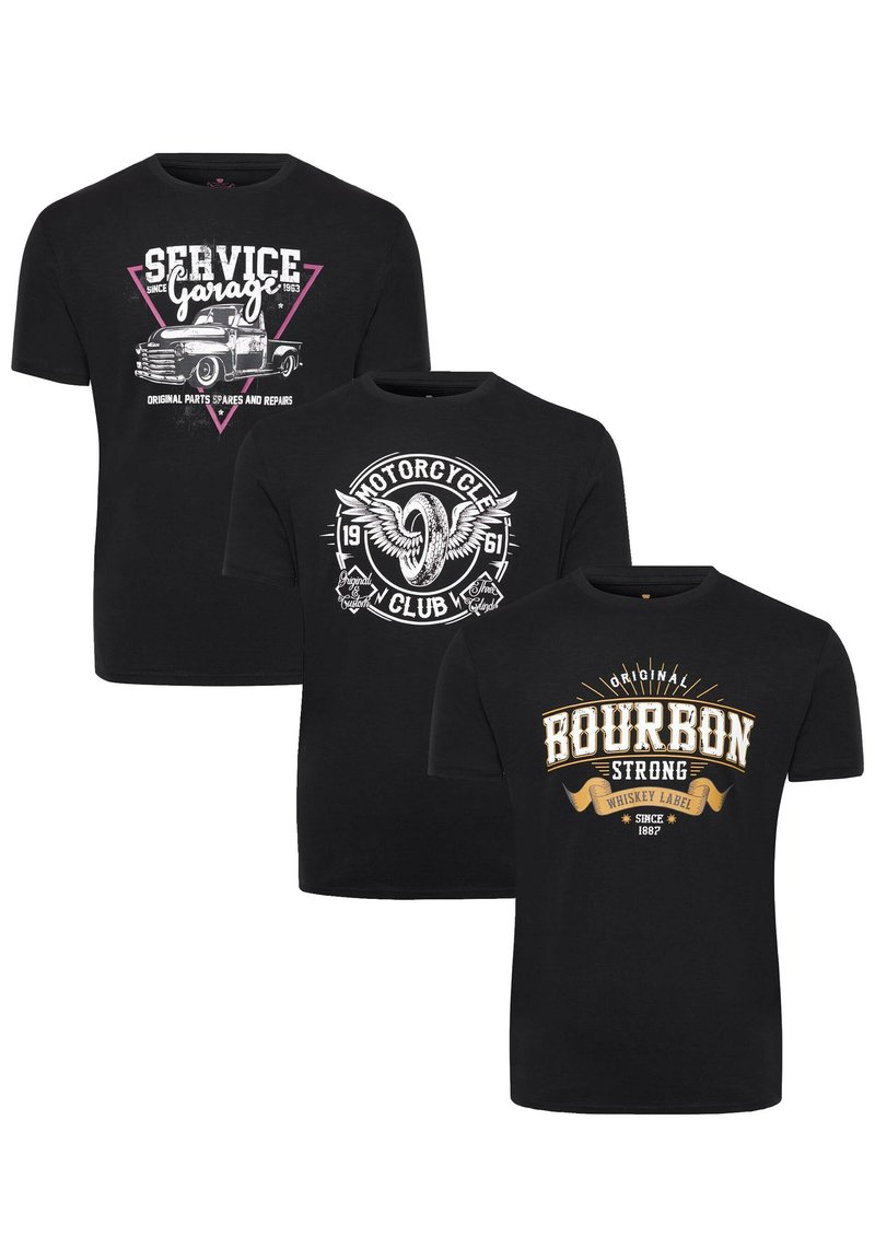 Threadbare 3ER PACK Tshirt print schwarz/zwart Zalando.nl