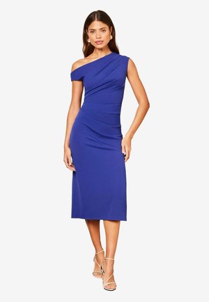 Lipsy DRAPE ONE SHOULDER RUCHED MIDI - Jersey dress - blue