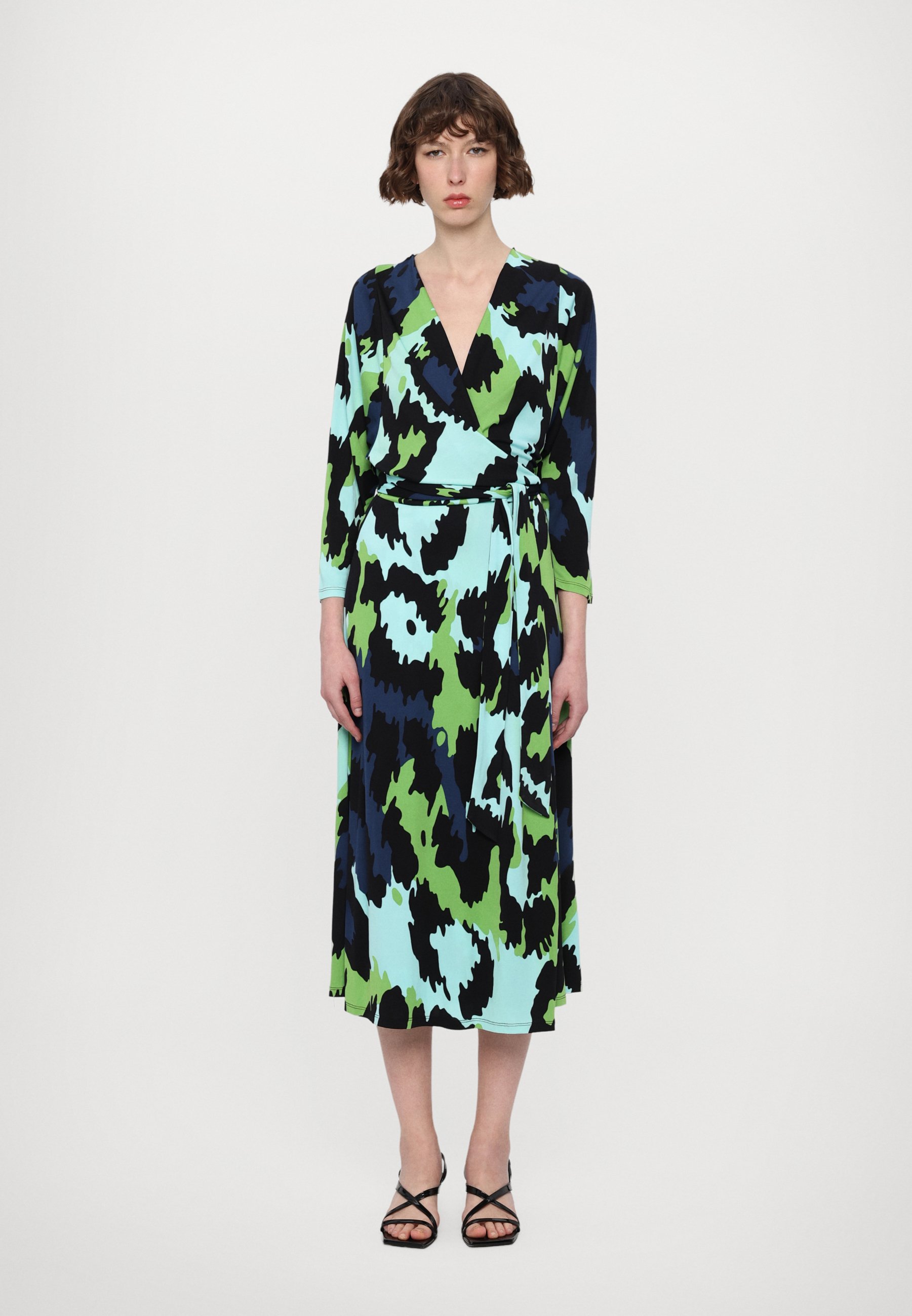 dvf green wrap dress Jeanne Silk Jersey Wrap Dress – Diane von Furstenberg main image 1