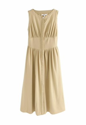 Next SLEEVELESS BUTTON DOWN WAISTED - Maxikleid - stone