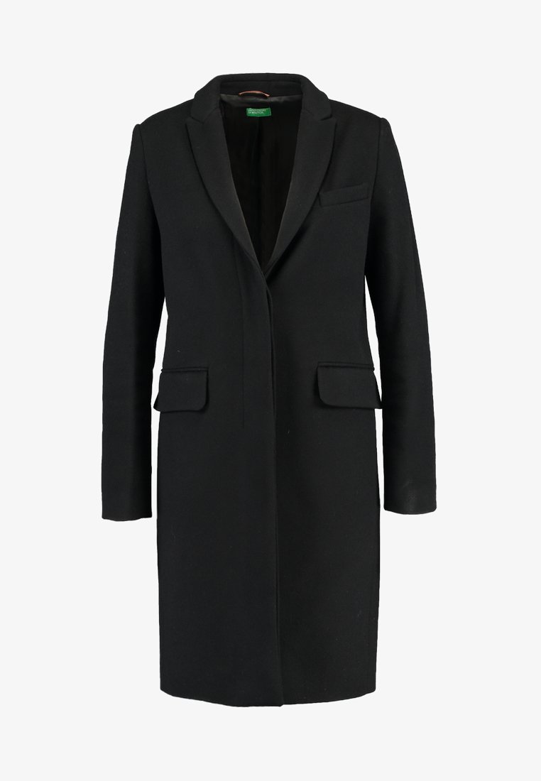 Benetton CLASSIC TAILORED COAT Kåpe frakk black Benetton CLASSIC TAILORED COAT Kåpe frakk black