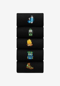 Next EMBROIDERED FIVE PACK - Calze - black camping