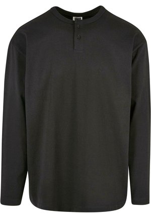 OVERSIZED HENLEY LONGSLEEVE - Tops ar garām piedurknēm - black