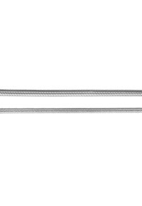 Collana a catena in argento con anelli intrecciati dalla superficie liscia e riflettente; spessore uniforme su tutta la lunghezza; design flessibile e leggero.
