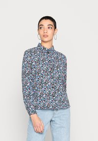 JDY JDYBROOKE LS NOOS - Blusa com botões - black/powder blue
