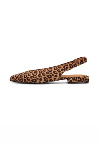 ANNA - Slingback ballerina´s - brown with animalprint