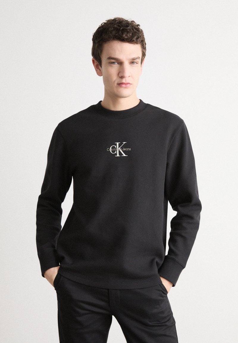 Calvin Klein Jeans MONOLOGO TEE - Top s dlouhým rukávem - black
