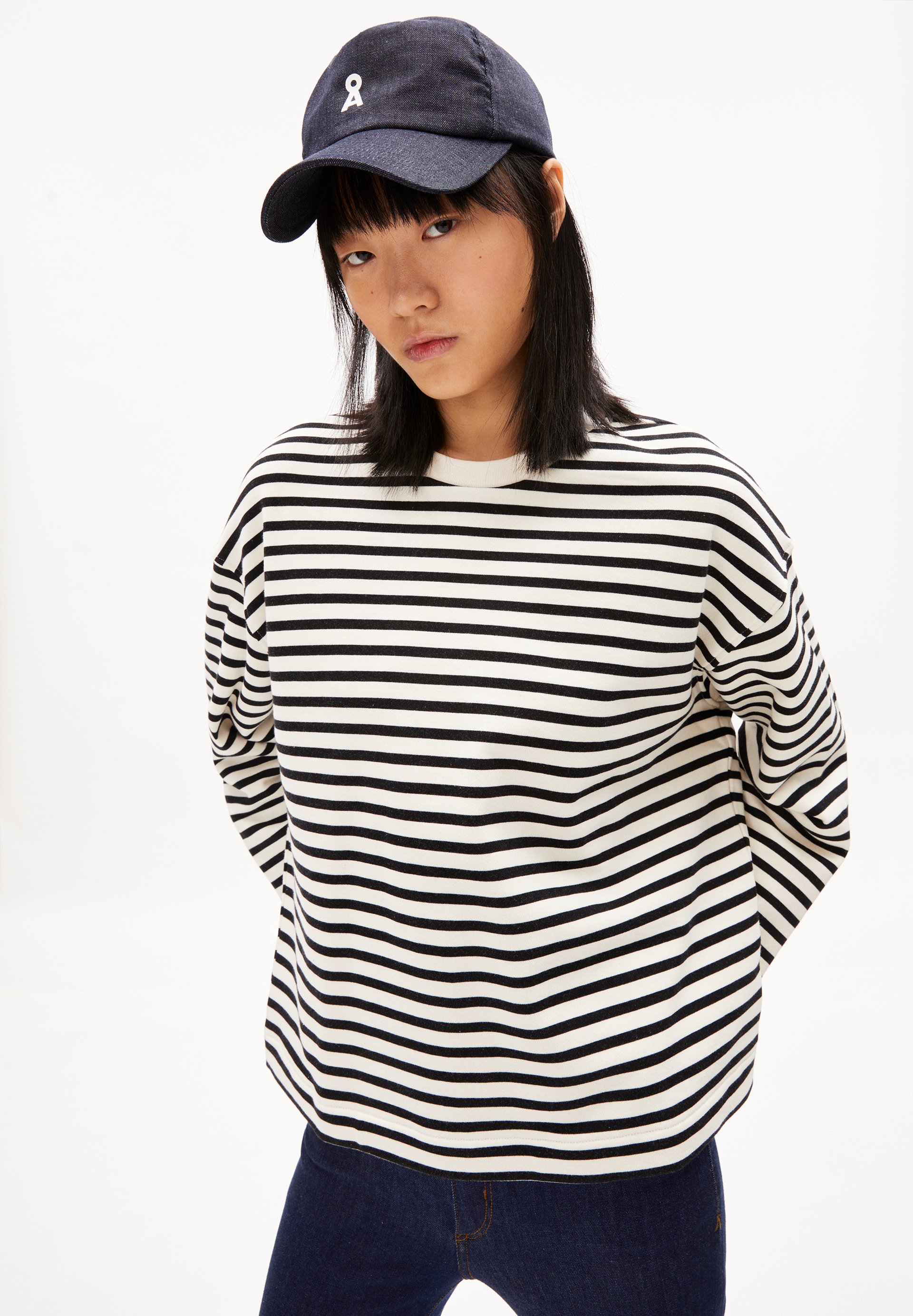 ARMEDANGELS FRANKAA STRIPE - Sweater - undyed-black/zwart - Zalando.nl