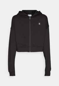 BADGE ZIP THROUGH - Sweat zippé - black
