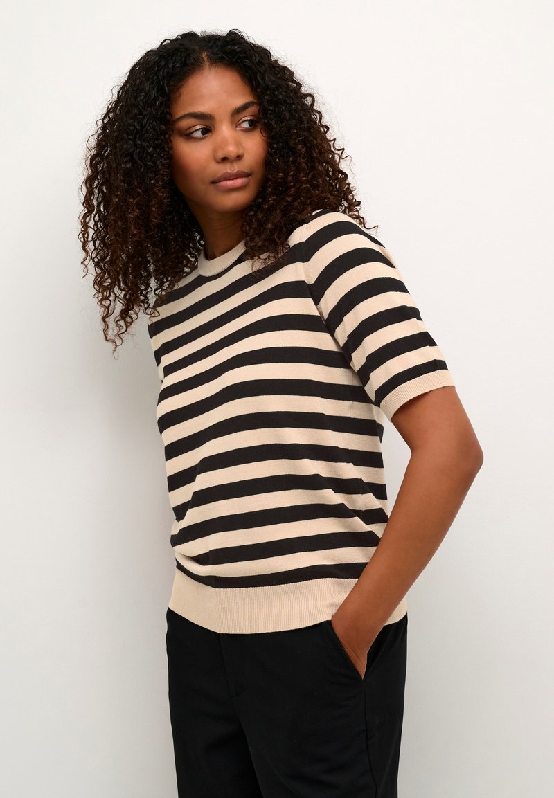 Kaffe - MILO  - T-Shirt print - smoke gray black deep stripe, Vergrößern