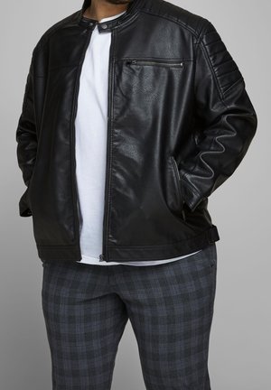 Imitatieleren jas - black