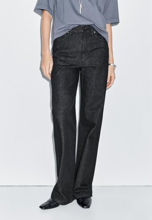 Massimo Dutti HIGH-WAIST WITH FRAYED HEMS  - Jeans a sigaretta - royal blue