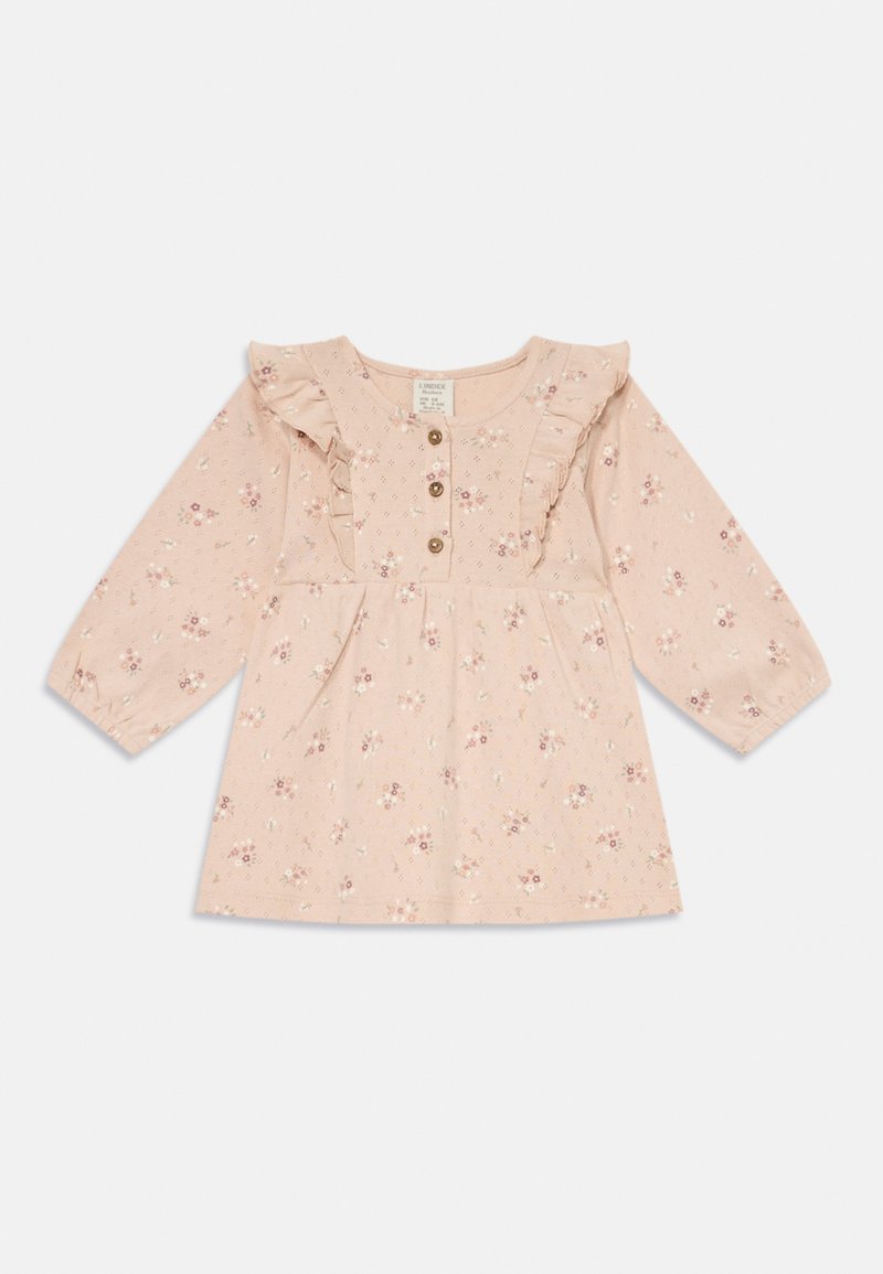 Lindex FRILLS - Jerseykjole - light pink