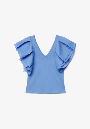 Calliope, T-SHIRT TINTA UNITA - T-shirt imprimé - celeste scuro