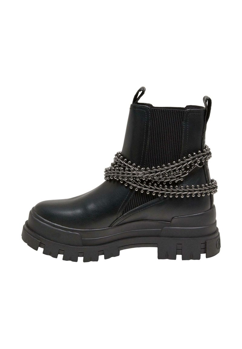 Buffalo ASPHA CHELSEA CHAINS - Enkellaarsjes met plateauzool - black ...