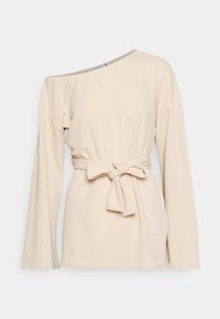 IN THE STYLE JAC JOSSA OFF SHOULDER TIE WAIST LONG SLEEVE - Camisola de manga comprida - stone